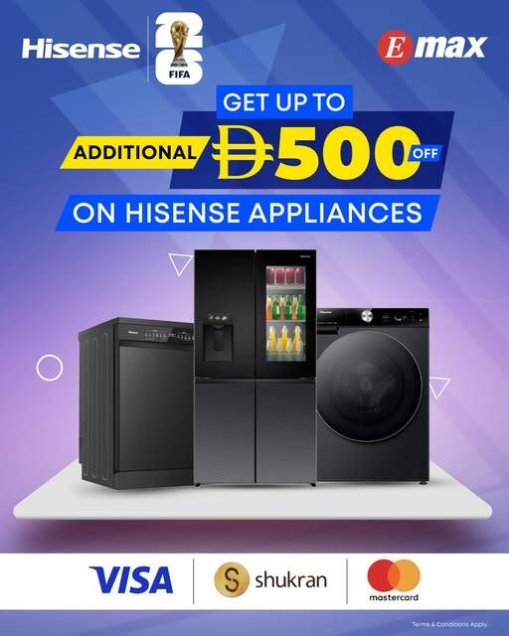 Get Up To AED 500 Additional OFF On Hisense Appliances
